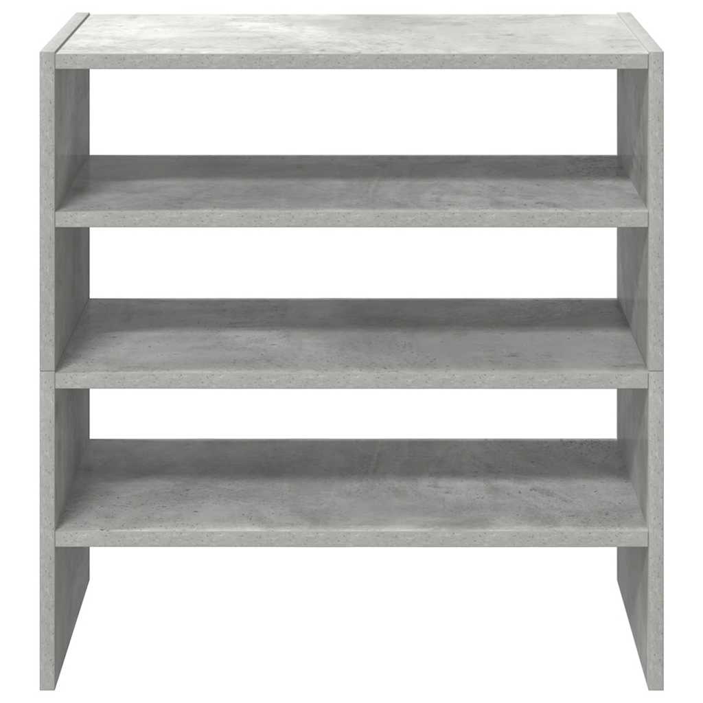 vidaXL Schuhregale 2 Stk. Stapelbar Betongrau 60x30x30,5 cm