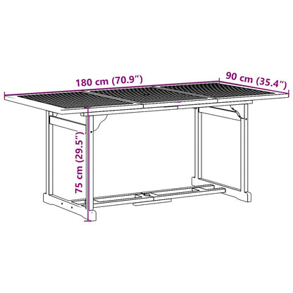 vidaXL Ensemble de salle à manger de jardin 7 pcs 180x90x75 cm Bois d'acacia massif