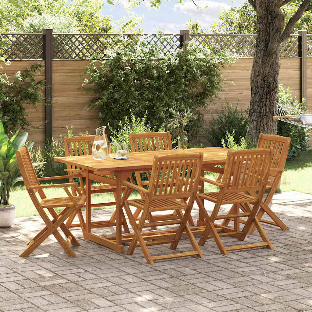 vidaXL Ensemble de salle à manger de jardin 7 pcs 180x90x75 cm Bois d'acacia massif