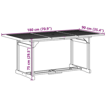vidaXL Salon de jardin à dîner 9 pcs 180x90x75 cm Bois d'acacia massif