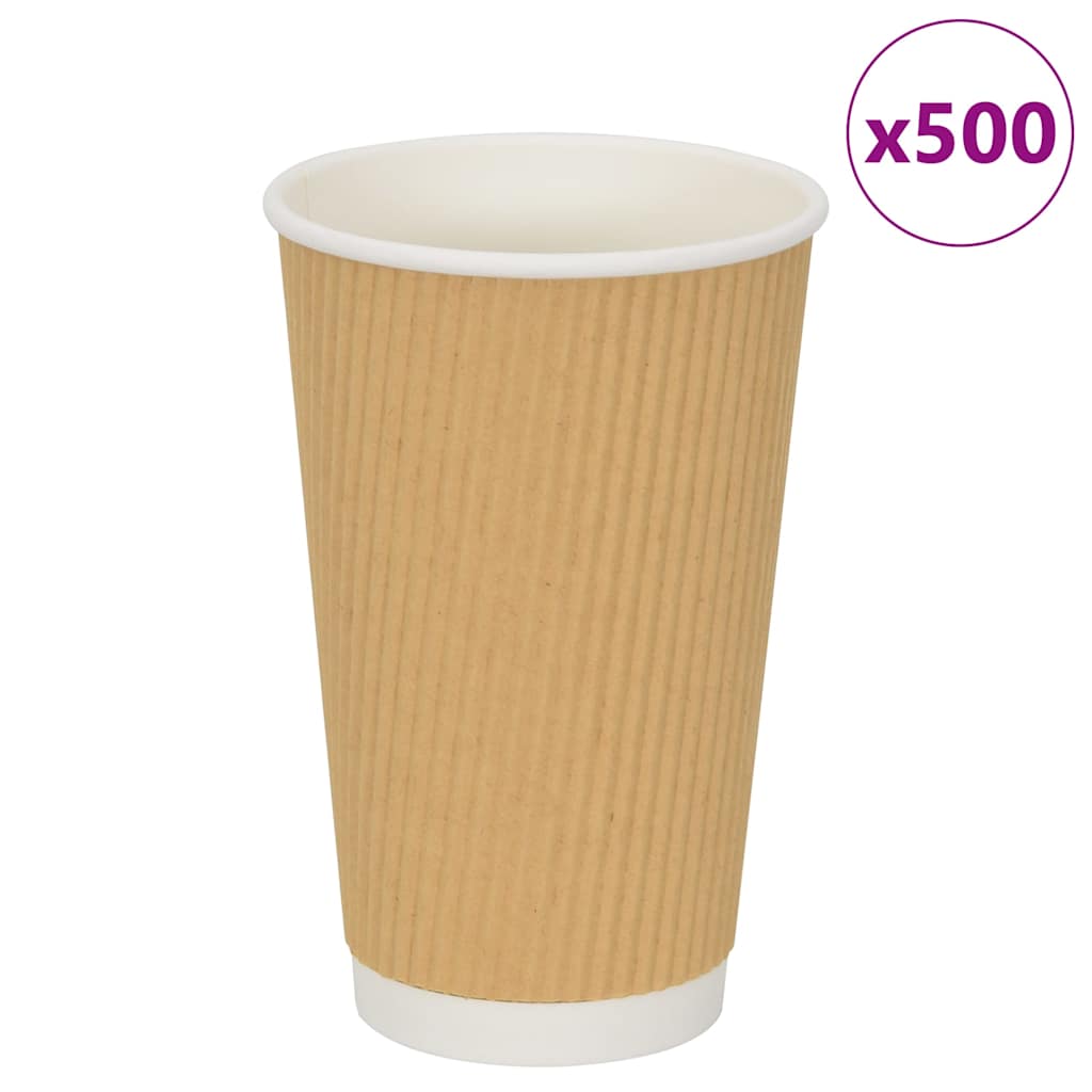 Pappbecher 500 Stk. 16oz 400ml Braun