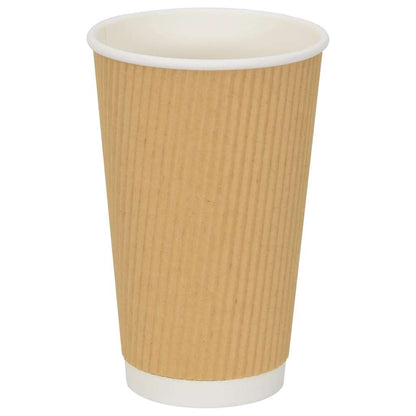 Pappbecher 500 Stk. 16oz 400ml Braun