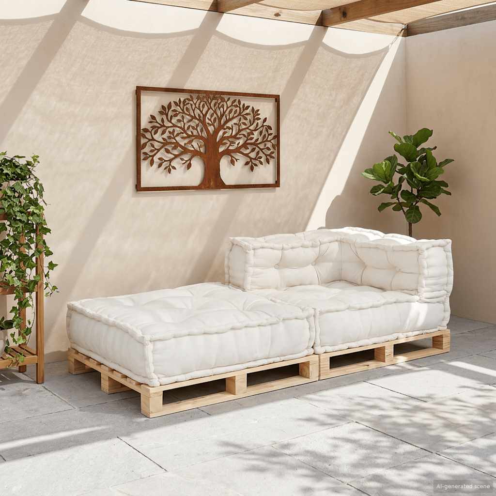 vidaXL Élément de canapé modulaire crème 70x70x54 cm Tissu