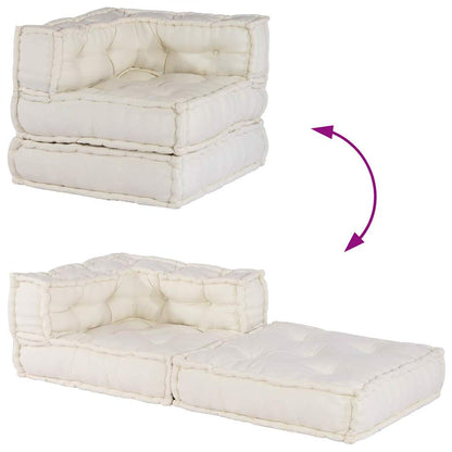 vidaXL Élément de canapé modulaire crème 70x70x54 cm Tissu