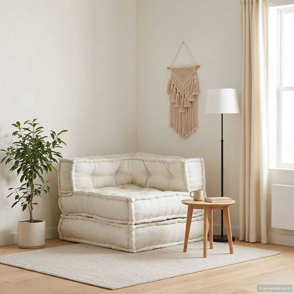vidaXL Élément de canapé modulaire crème 70x70x54 cm Tissu