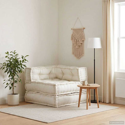 vidaXL Élément de canapé modulaire crème 70x70x54 cm Tissu