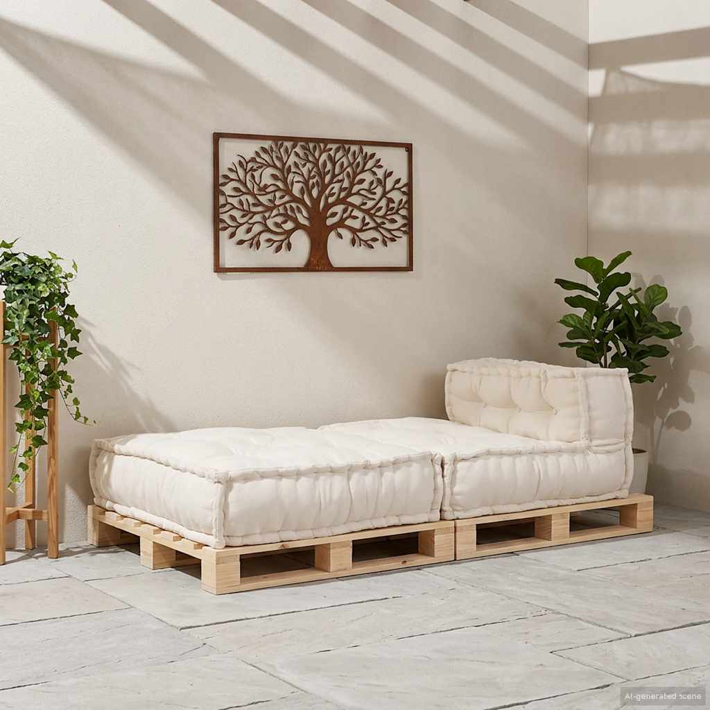 vidaXL Modulares Sofaelement Creme 70x70x54 cm Stoff