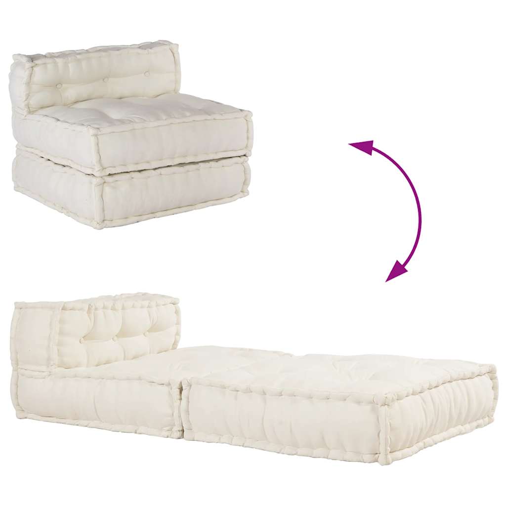 vidaXL Modulares Sofaelement Creme 70x70x54 cm Stoff