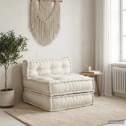 vidaXL Modulares Sofaelement Creme 70x70x54 cm Stoff