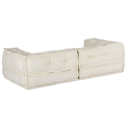 vidaXL Canapé modulable 2 places crème 140x70x36 cm Tissu