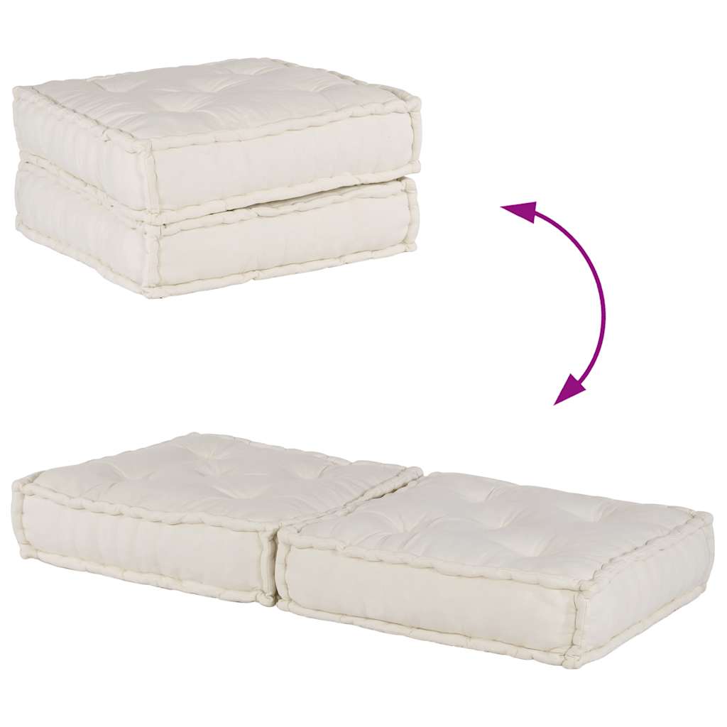 vidaXL Canapé modulable 2 places crème 140x70x36 cm Tissu