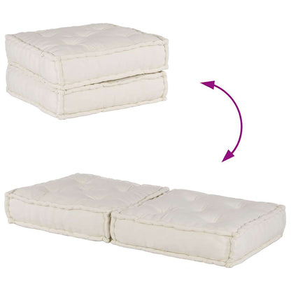 vidaXL Canapé modulable 2 places crème 140x70x36 cm Tissu