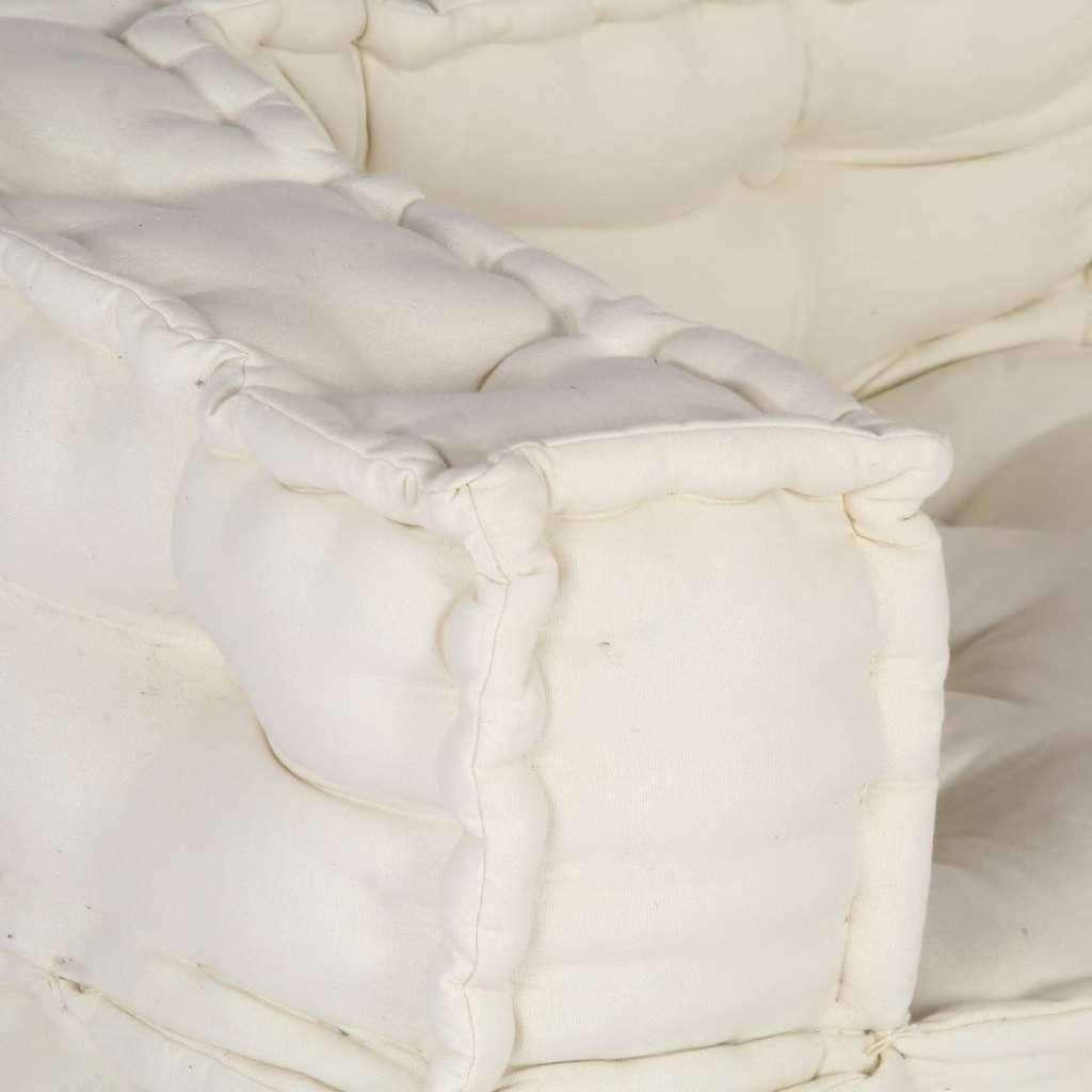 vidaXL Canapé modulable 2 places crème 140x70x36 cm Tissu
