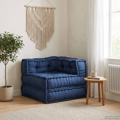vidaXL Modulares Ecksofa Indigo 70 x 70 x 56 cm Stoff