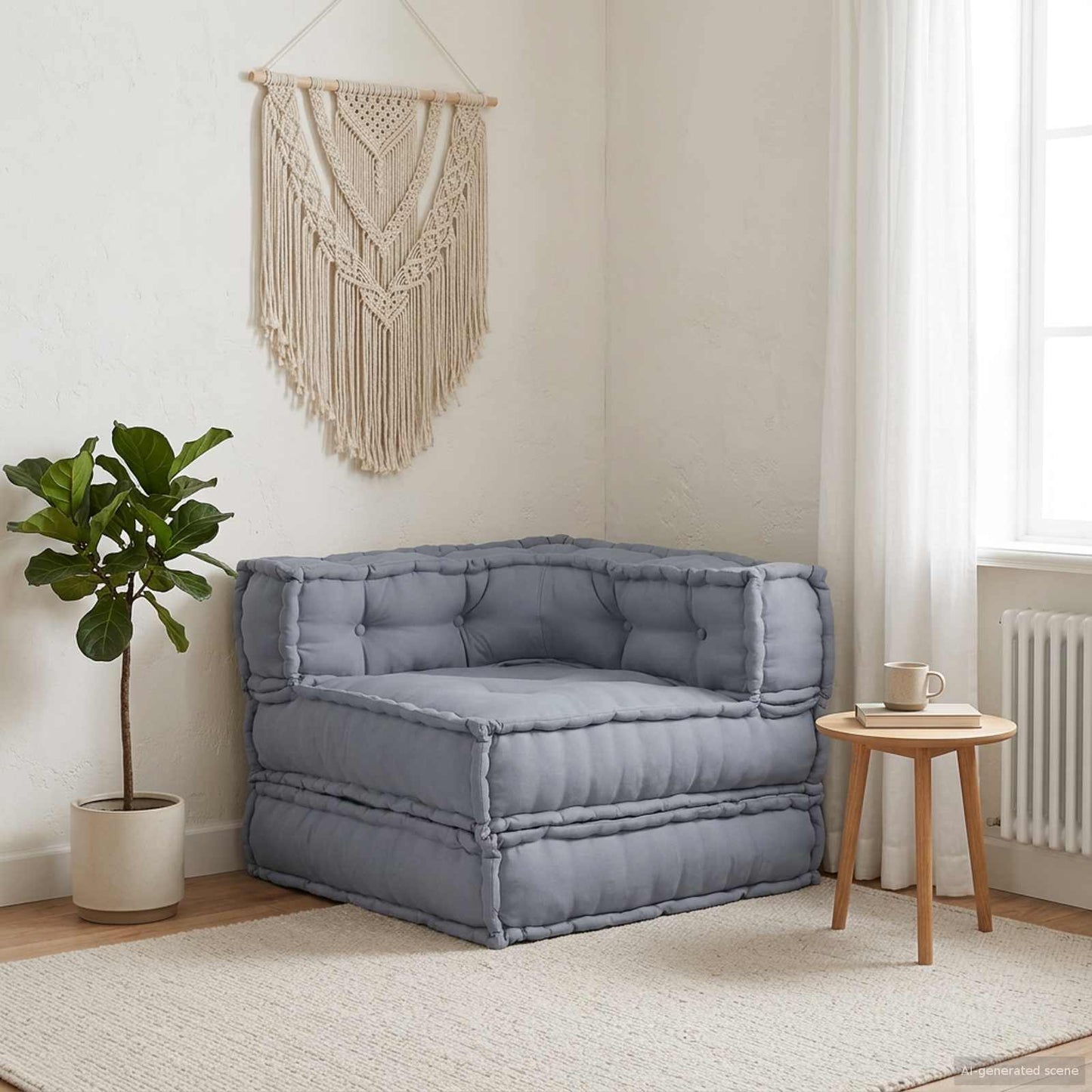 vidaXL Modulares Ecksofa Grau 70 x 70 x 56 cm Stoff