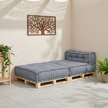 vidaXL Modulares Sofa Grau 70 x 70 x 56 cm Stoff