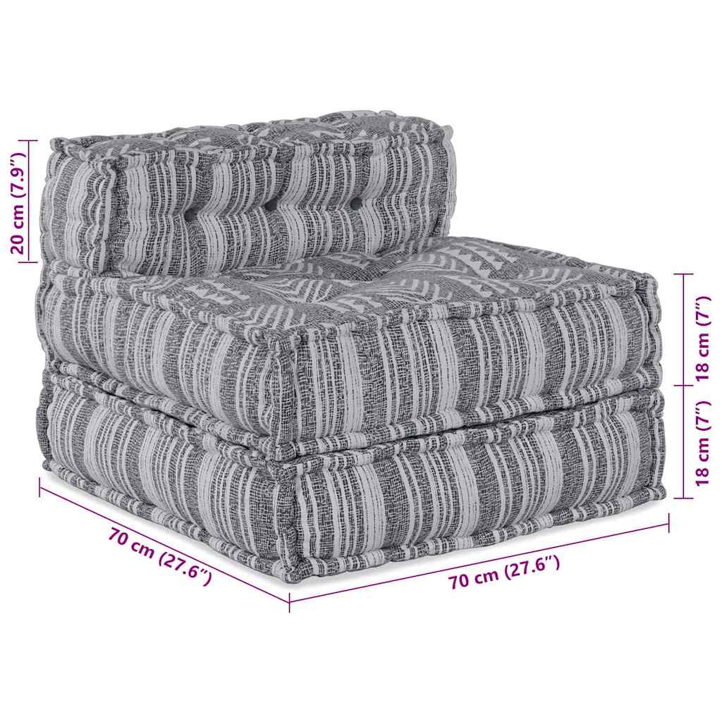 vidaXL Canapé modulable gris imprimé 70 x 70 x 56 cm Tissu