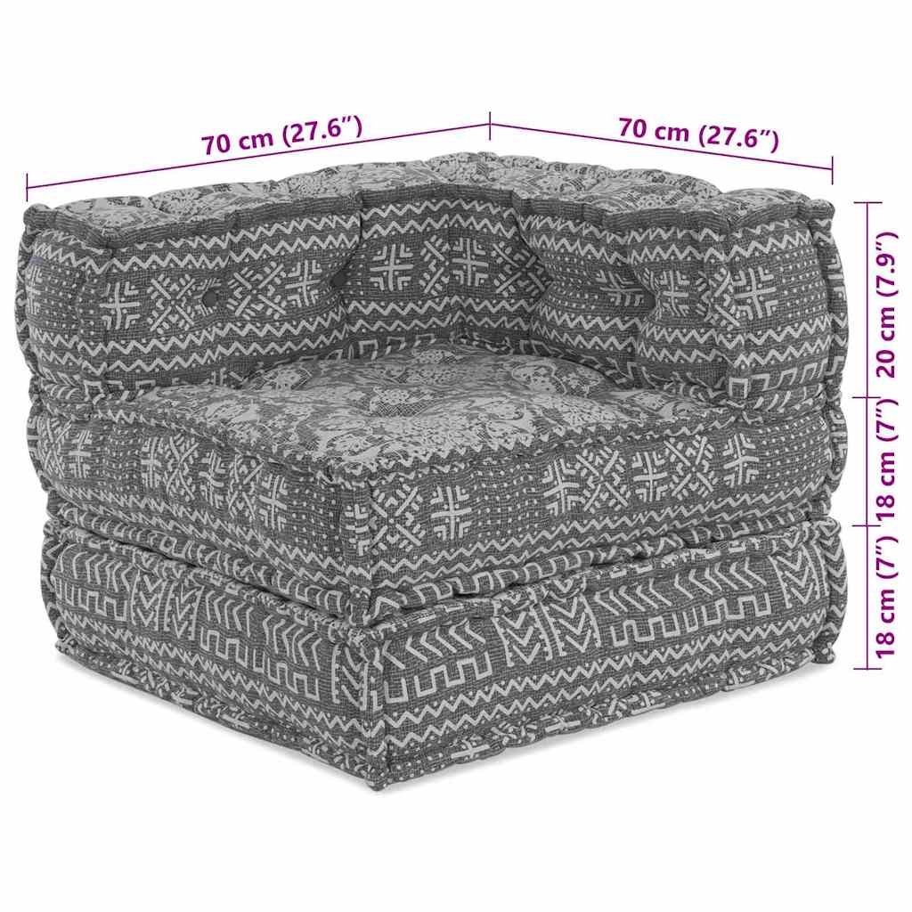 vidaXL Canapé d'angle modulaire Gris clair 70 x 70 x 56 cm Tissu
