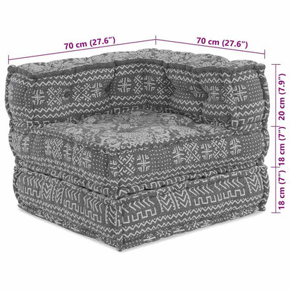 vidaXL Canapé d'angle modulaire Gris clair 70 x 70 x 56 cm Tissu