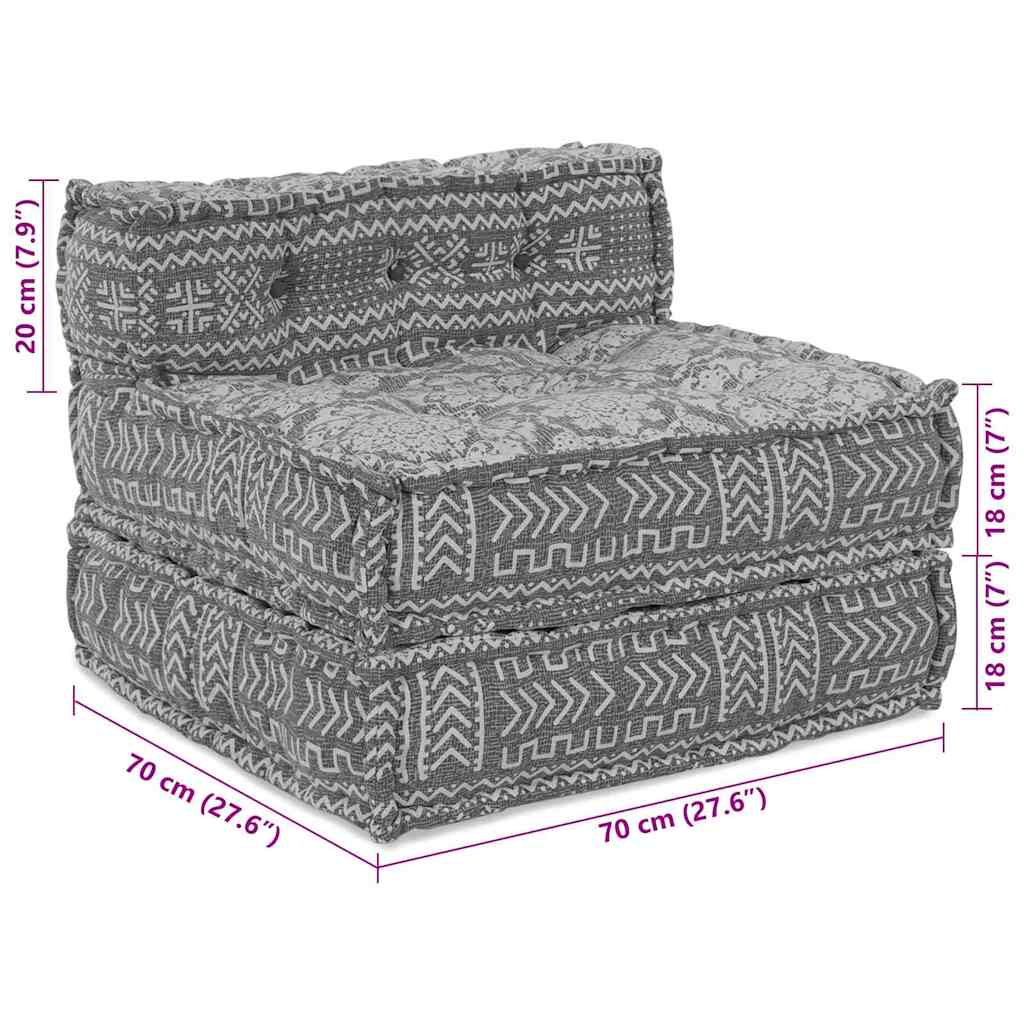 vidaXL Canapé modulaire gris clair 70 x 70 x 56 cm Tissu