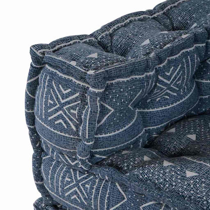vidaXL Modulares Ecksofa Indigo Druck 70 x 70 x 56 cm Stoff