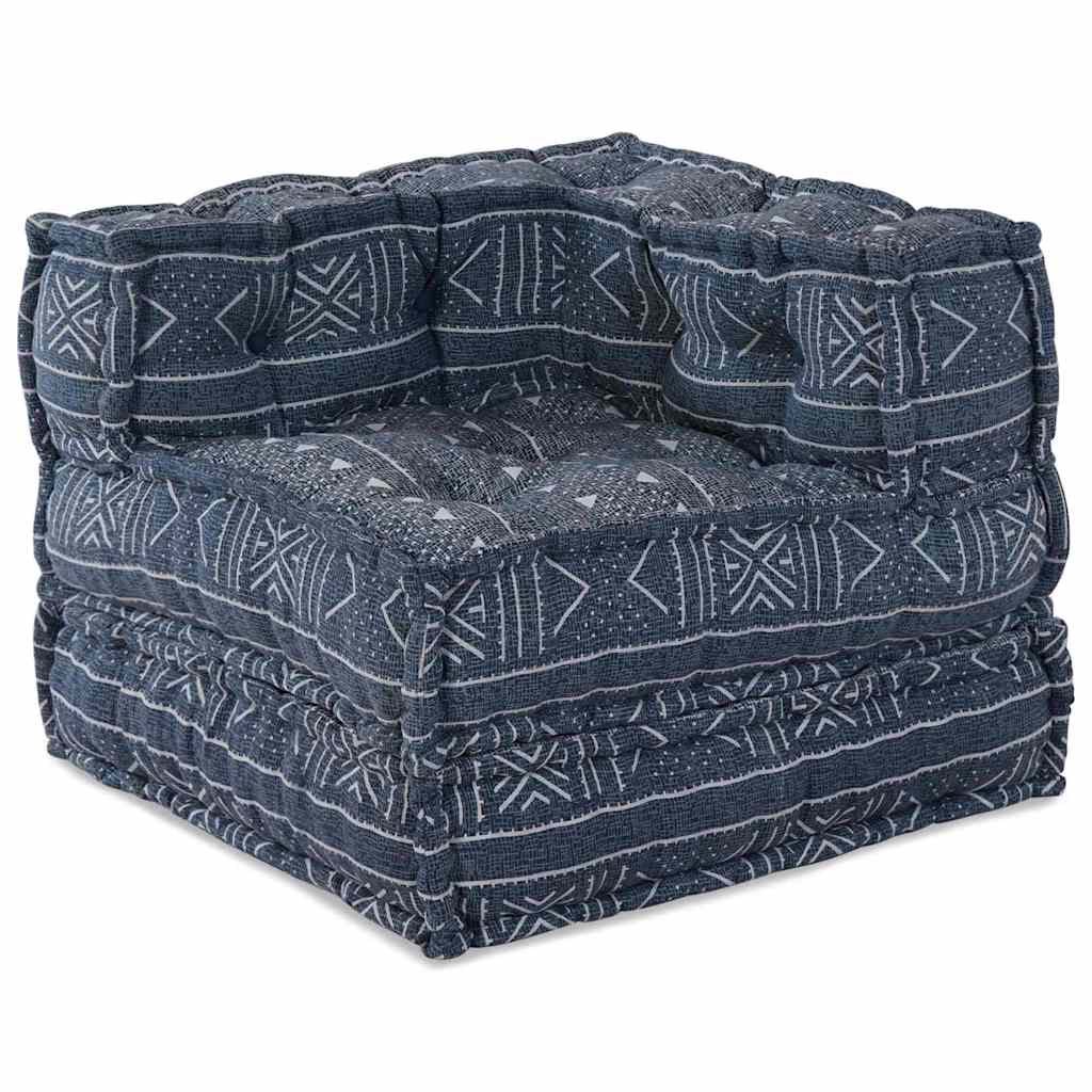 vidaXL Modulares Ecksofa Indigo Druck 70 x 70 x 56 cm Stoff