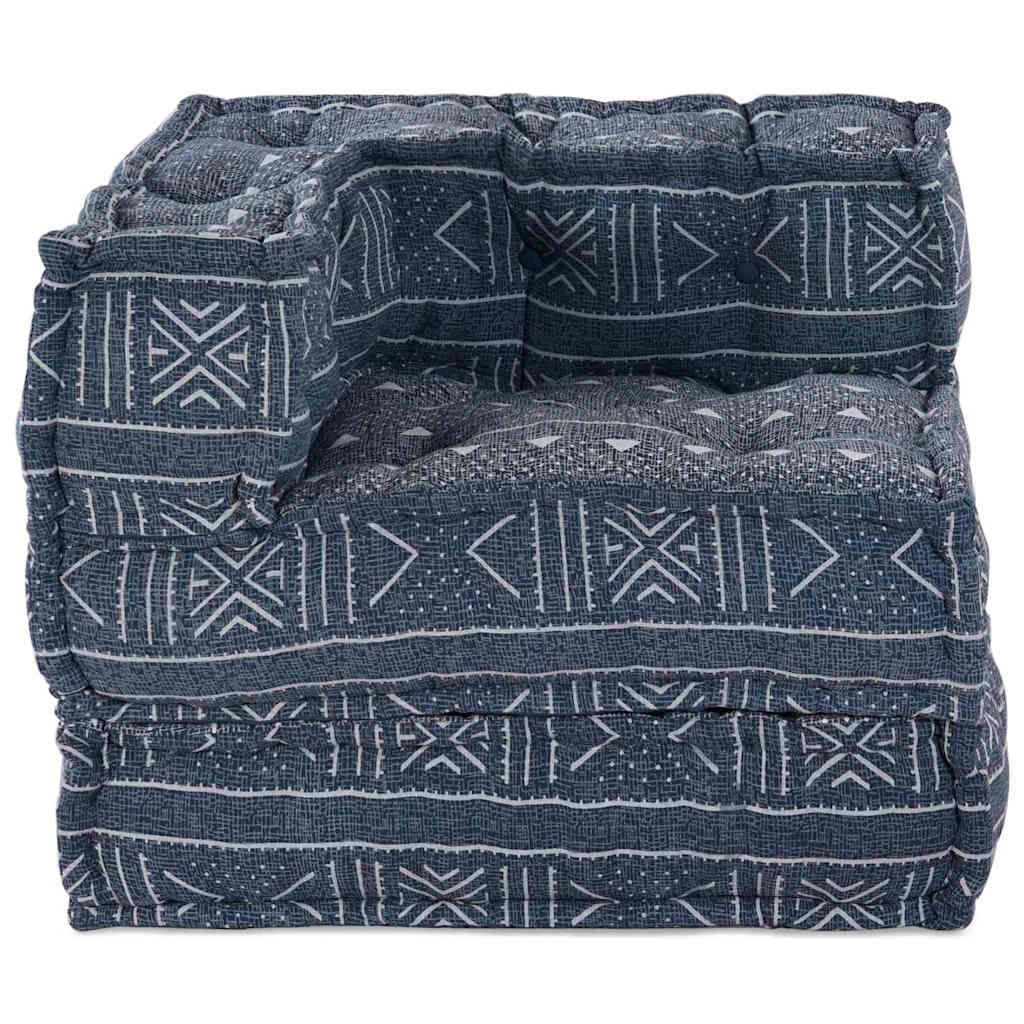 vidaXL Modulares Ecksofa Indigo Druck 70 x 70 x 56 cm Stoff