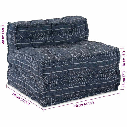 Modular Patchwork Sofa Indigo Druck 70 x 70 x 56 cm Stoff