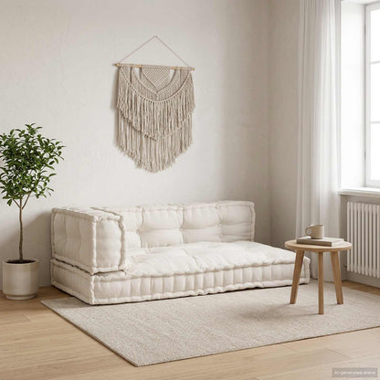 vidaXL Pallet Sofa Kissen Creme Stoff