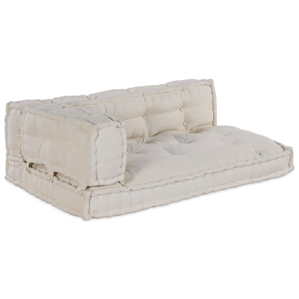 vidaXL Pallet Sofa Kissen Creme Stoff