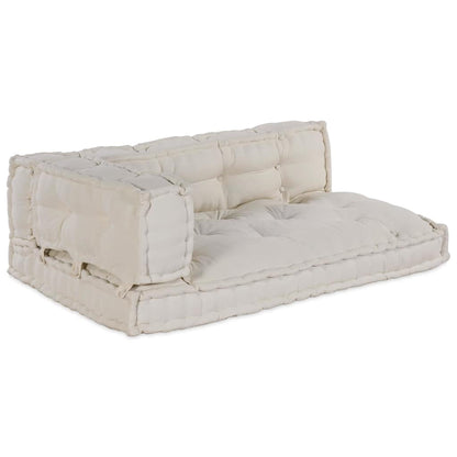 vidaXL Pallet Sofa Kissen Creme Stoff