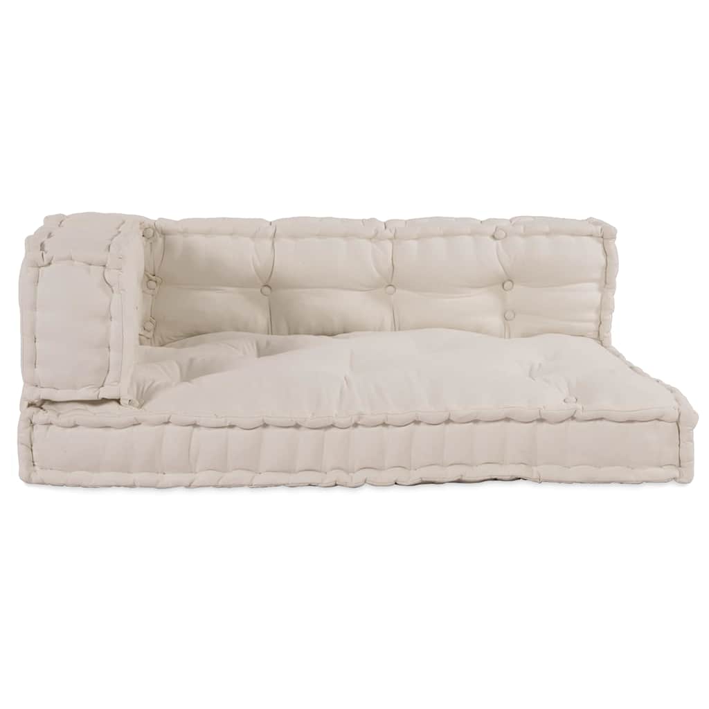 vidaXL Pallet Sofa Kissen Creme Stoff