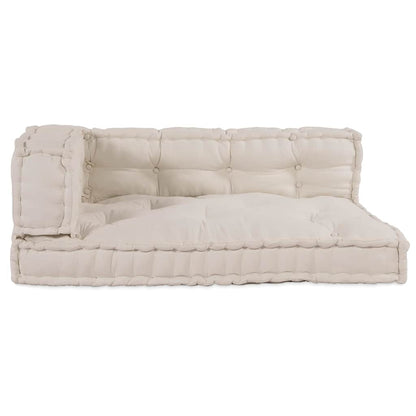 vidaXL Pallet Sofa Kissen Creme Stoff