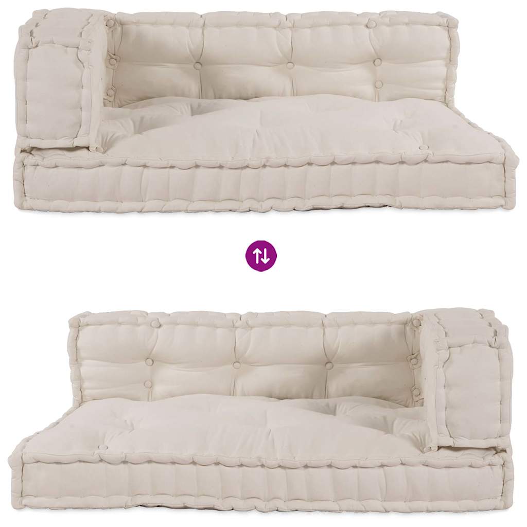 vidaXL Pallet Sofa Kissen Creme Stoff