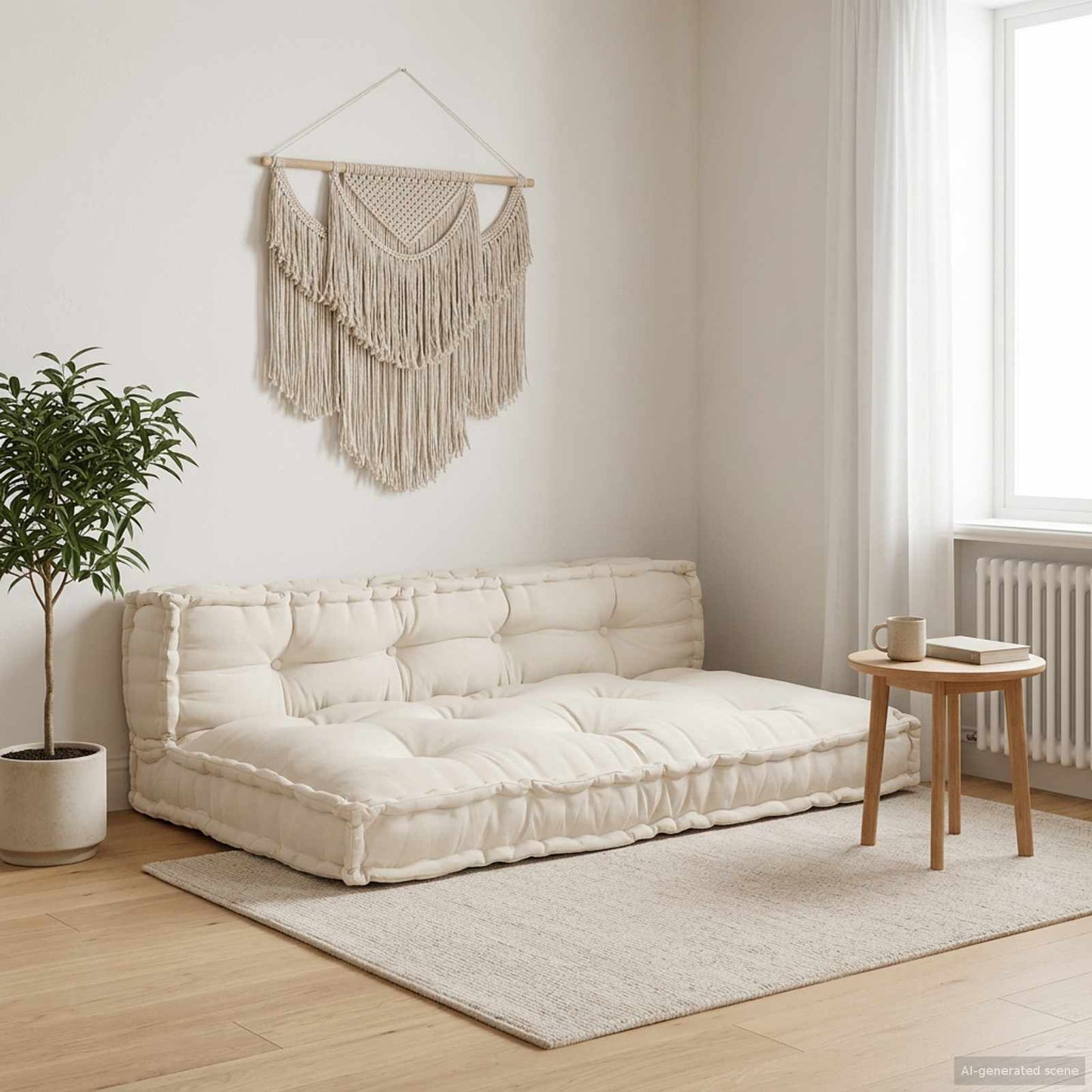 vidaXL Modulares Sofa 2 pcs Creme 120 x 80 x 38 cm Stoff