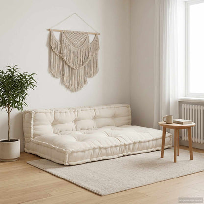 vidaXL Modulares Sofa 2 pcs Creme 120 x 80 x 38 cm Stoff