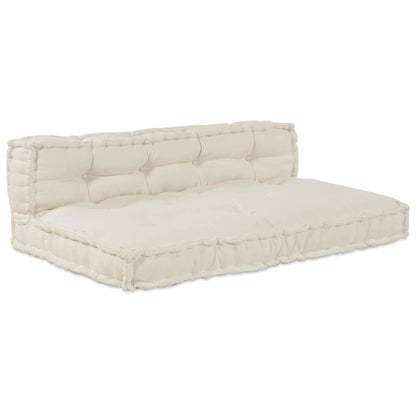 vidaXL Modulares Sofa 2 pcs Creme 120 x 80 x 38 cm Stoff