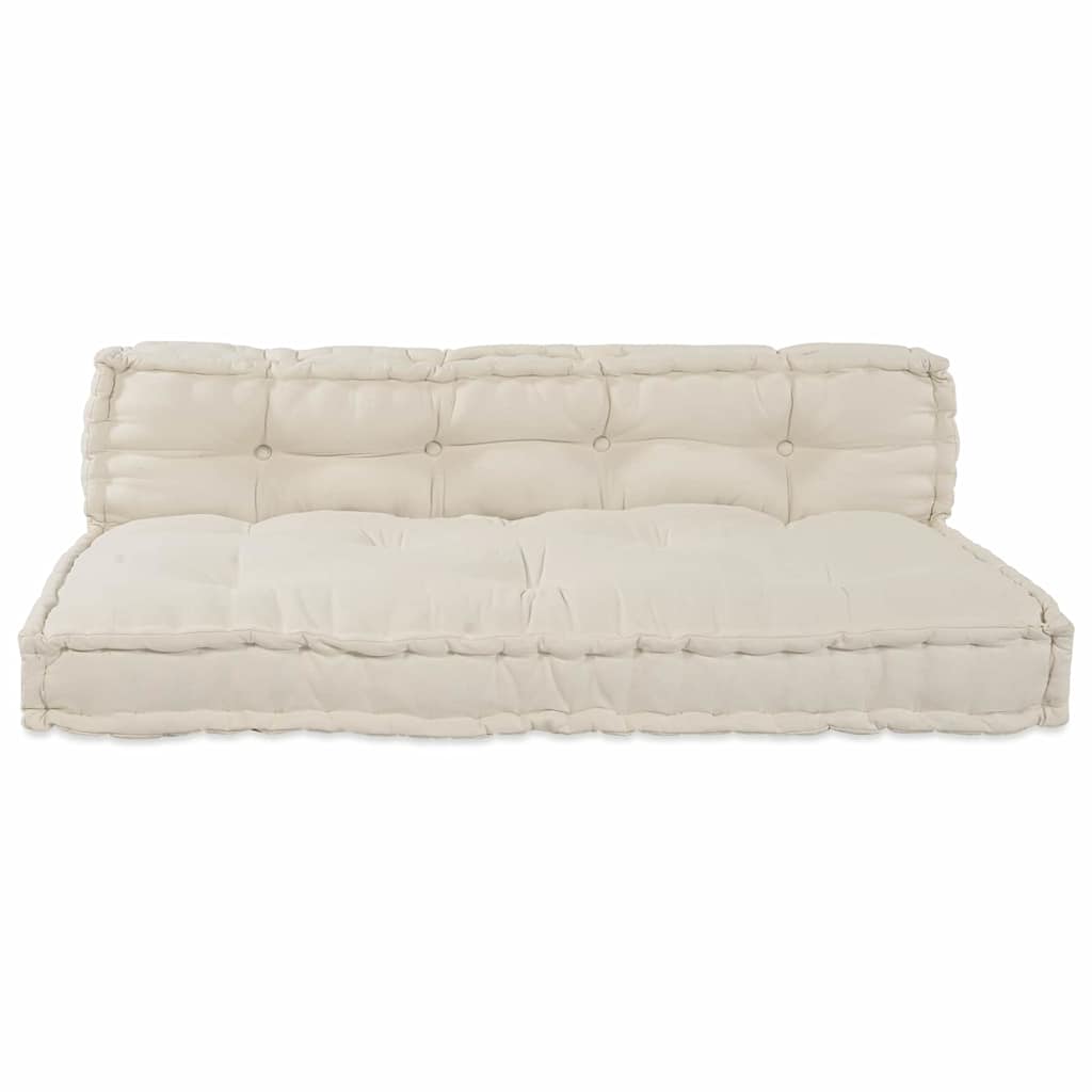 vidaXL Modulares Sofa 2 pcs Creme 120 x 80 x 38 cm Stoff