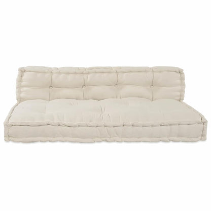 vidaXL Modulares Sofa 2 pcs Creme 120 x 80 x 38 cm Stoff