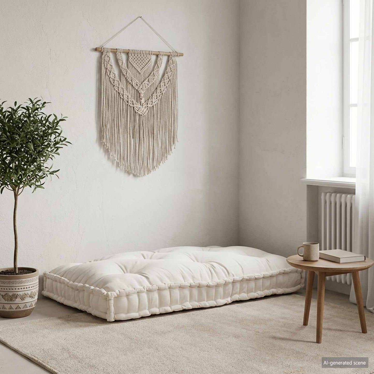 vidaXL Canapé modulaire crème 120 x 80 x 12 cm Tissu