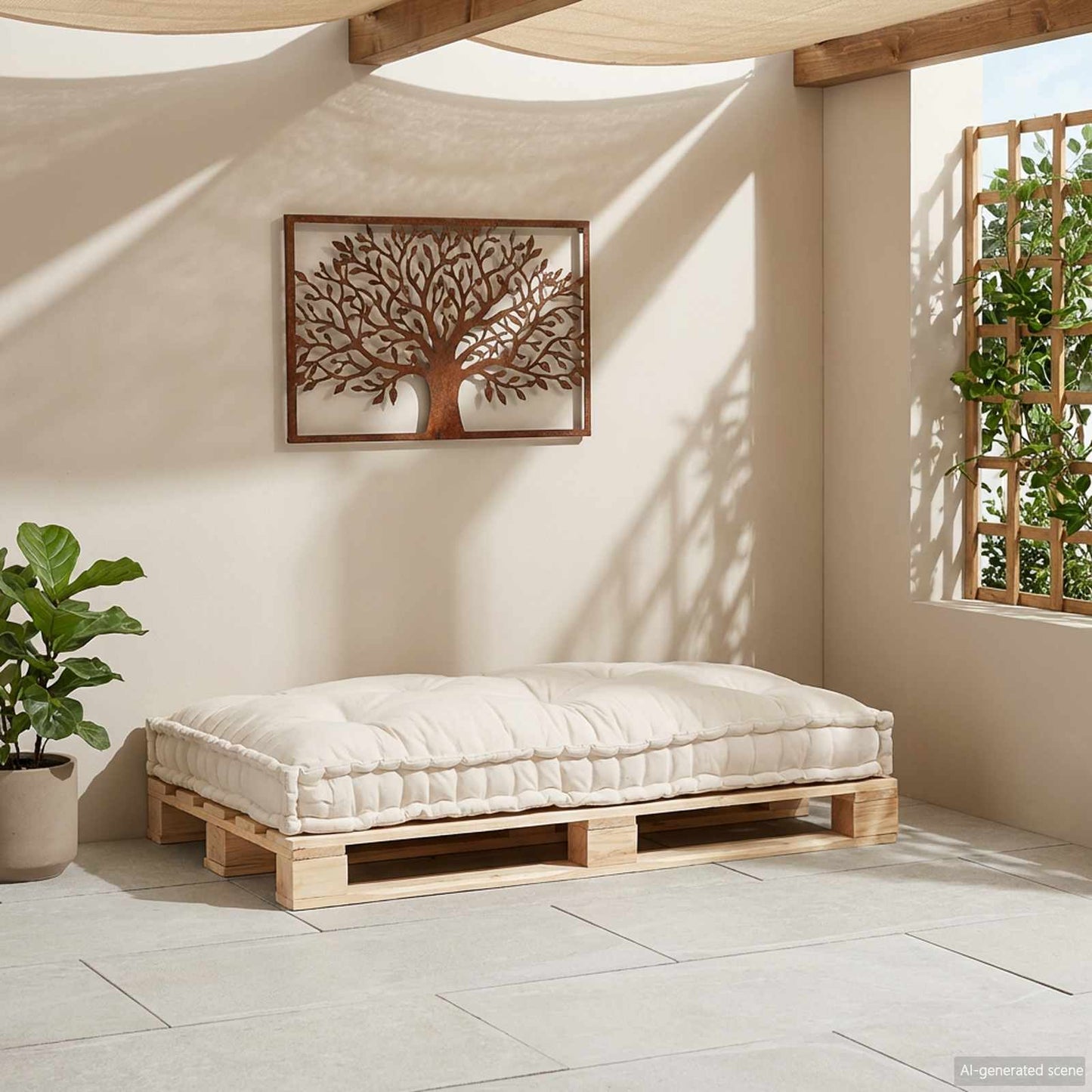 vidaXL Canapé modulaire crème 120 x 80 x 12 cm Tissu