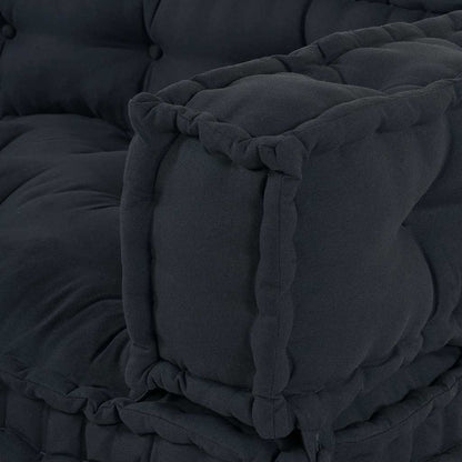 vidaXL Canapé modulaire 3 pcs Anthracite 120 x 80 x 38 cm Tissu