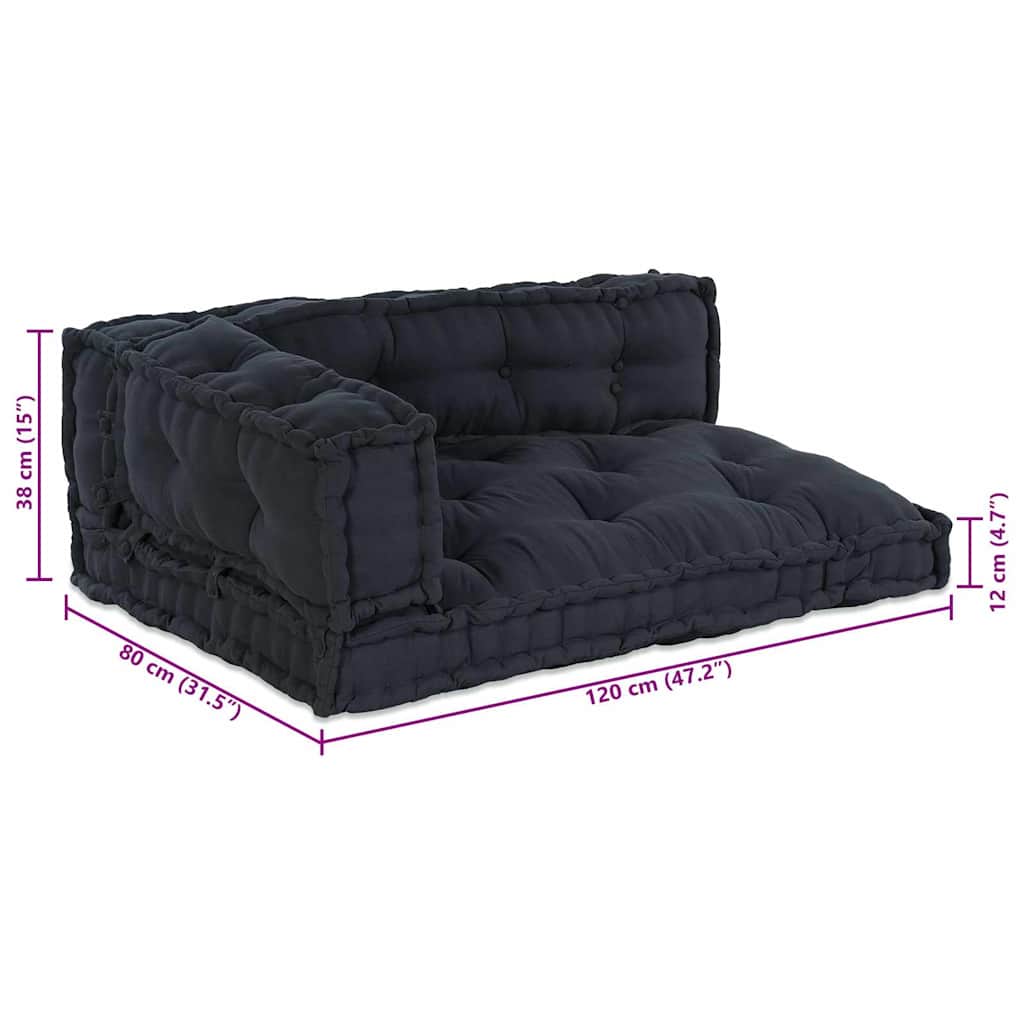 vidaXL Canapé modulaire 3 pcs Anthracite 120 x 80 x 38 cm Tissu
