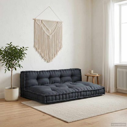 vidaXL Canapé modulable 2 pcs Gris anthracite 120 x 80 x 38 cm Tissu