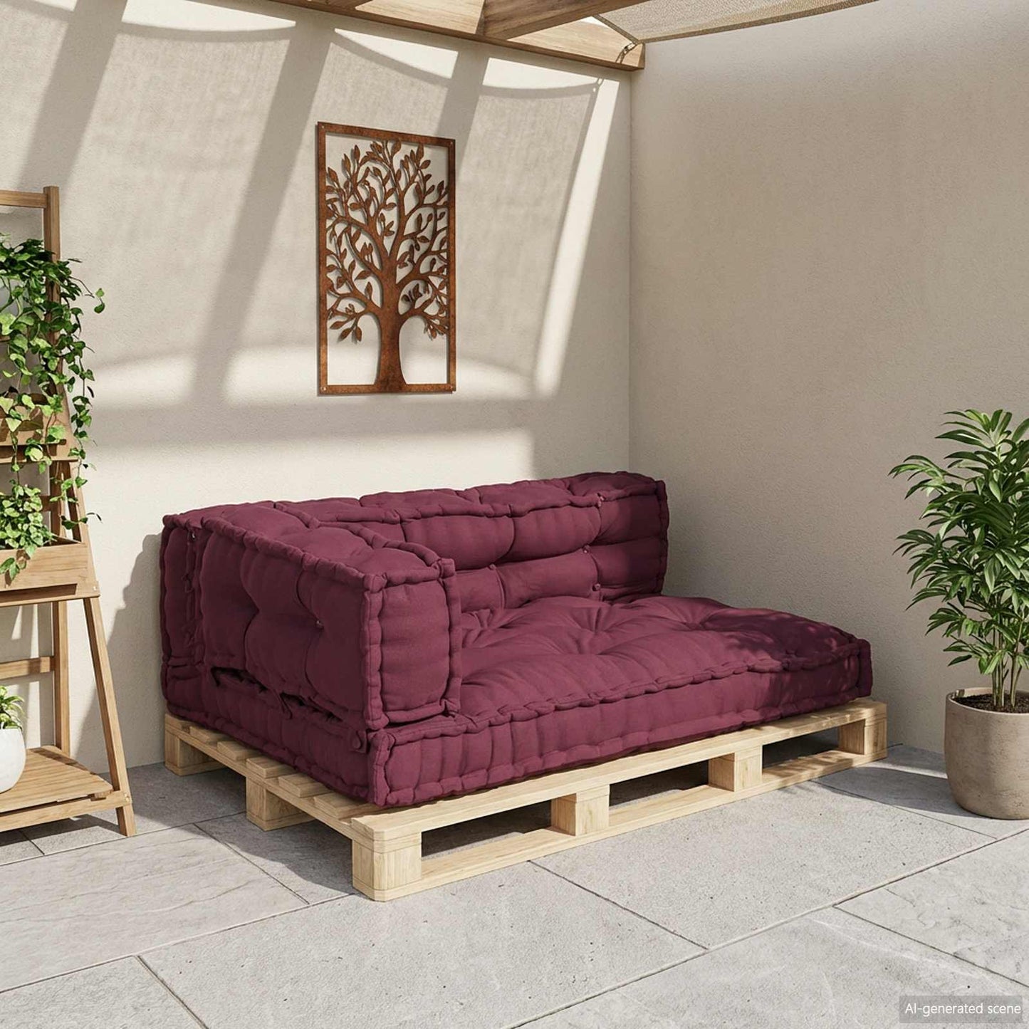 vidaXL Pallet Sofa Kissen Kastanienbraun Stoff