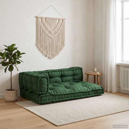 vidaXL Pallet Sofa Kissen Grün Stoff
