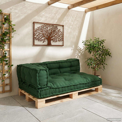 vidaXL Pallet Sofa Kissen Grün Stoff