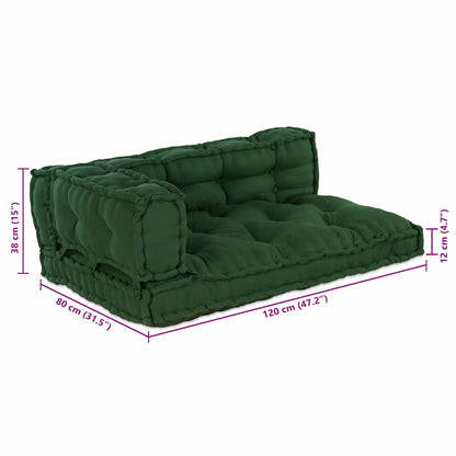 vidaXL Pallet Sofa Kissen Grün Stoff