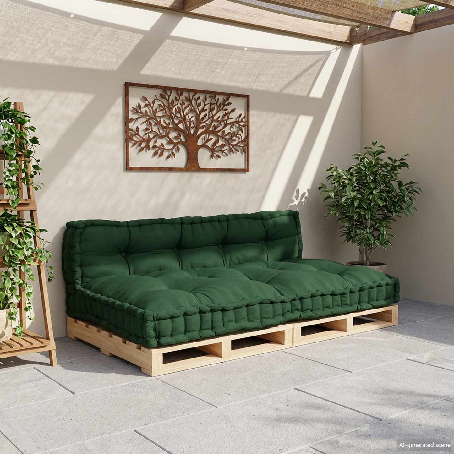 vidaXL Coussin de canapé palette en tissu vert