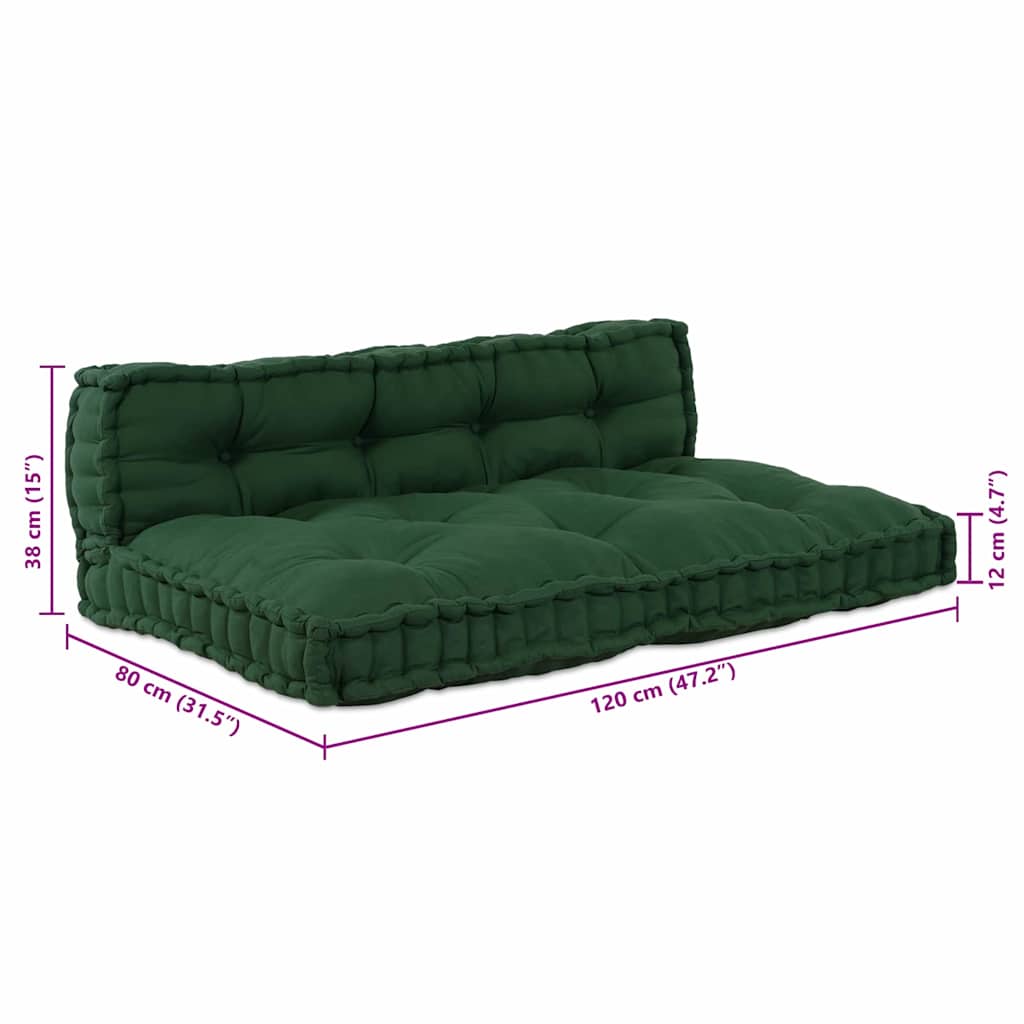 vidaXL Coussin de canapé palette en tissu vert